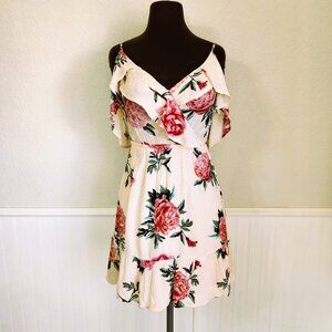 Charlotte Russe Floral Cold Shoulder Wrap Dress